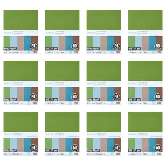 12 Packs: 50 ct. (600 total) Earth 8.5" x 11" Cardstock Paper by Recollections™